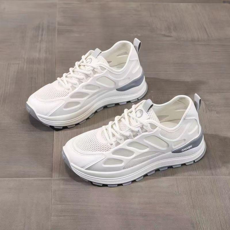 Thick-soled versatile, small, light and casual spring new hollow dad shoes, ventilated and breathable sports shoes