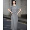 Women's Summer Two-Piece Set with Twisted Top and Elastic Waist Skirt