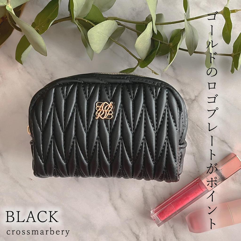 Crossmarberry Small Makeup Perfect for Makeup and Black Pouch, Portable, Cute, Travel-Friendly, Compact, Lightweight, Stylish, Black, Women's, Mini,