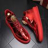 Fashion Red Bright Casual Shoes Men's New Thick Soles Bright Face Men's Shoes Youth 100 High Top Board Shoes In the Upper Short Boots 2