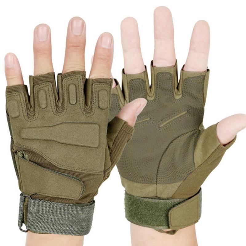 Fingerless Tactically Glove Knuckles Protective Breathable Glove onSlip Cycling Half Finger Glove for Cycling Hunting