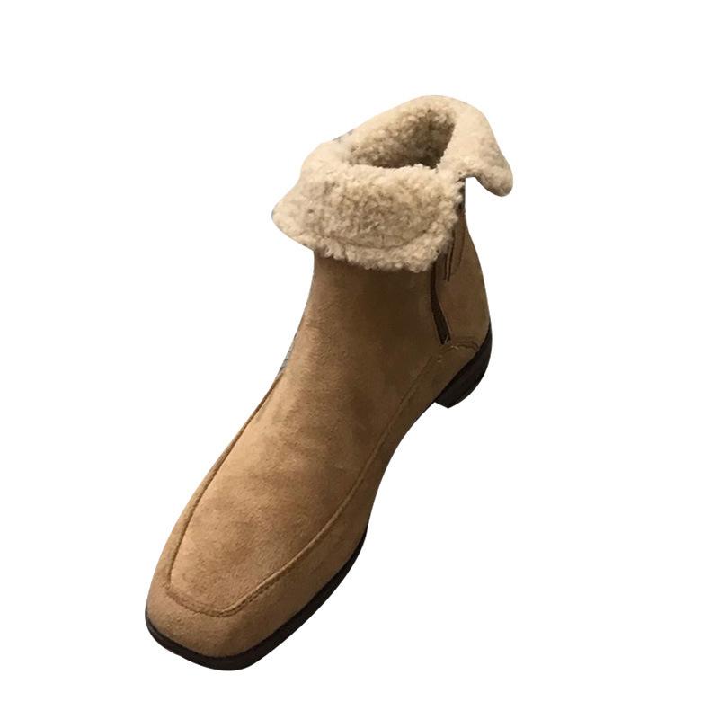 Bota Feminina Fashion Versatile Women Shoes Winter New Low Heel Shoes Comfort Non Slip Women's Boots Simple Women's Snow Boots