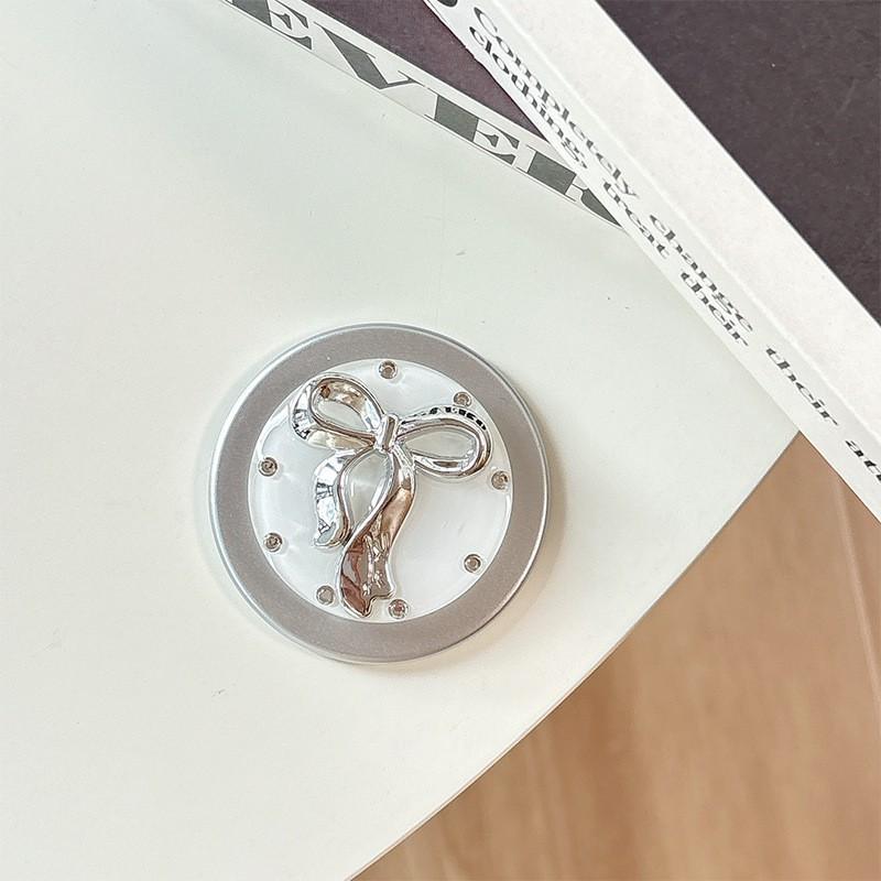 

Korean Style Adhesive Phone Airbag Holder Magnetic Magsafe Suitable Original Solid Color Bow Women s Fashion