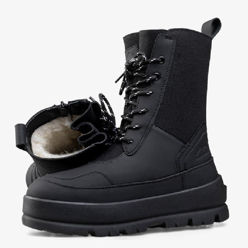 Winter Short Plush Platform Snow Boots for Women Comfort Non-slip Round Toe Short Boots Lace-up Flat Bottom Warm Cotton Shoes