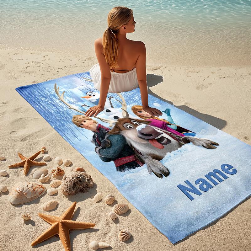 Custom Name Princess Dreams Stylish Digital Printing Beach Towel Quick‑Drying Absorbent Blanket for Beach Pool Gym Travel