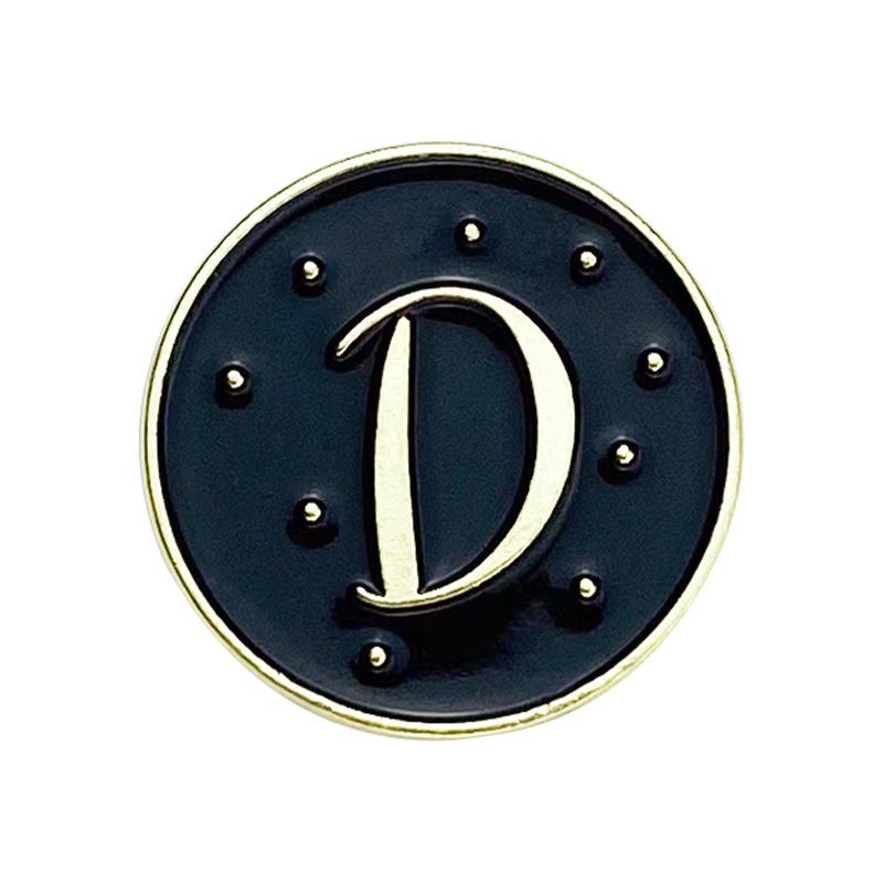 A-Z 26 Letters Initial Brooch Women English Alphabet Brooch Pin Round Badge Corsage Unisex Collar Jewelry Clothes Bag Decor Gift