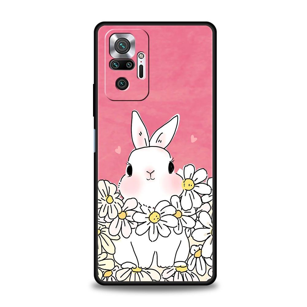 Phone Case For Xiaomi Redmi Note 14 13 12 5G 11 10 Pro Plus 4G 9S 9 14C 13C 12C 10C 9C 9A Soft TPU Cover Cute Colorful Rabbit