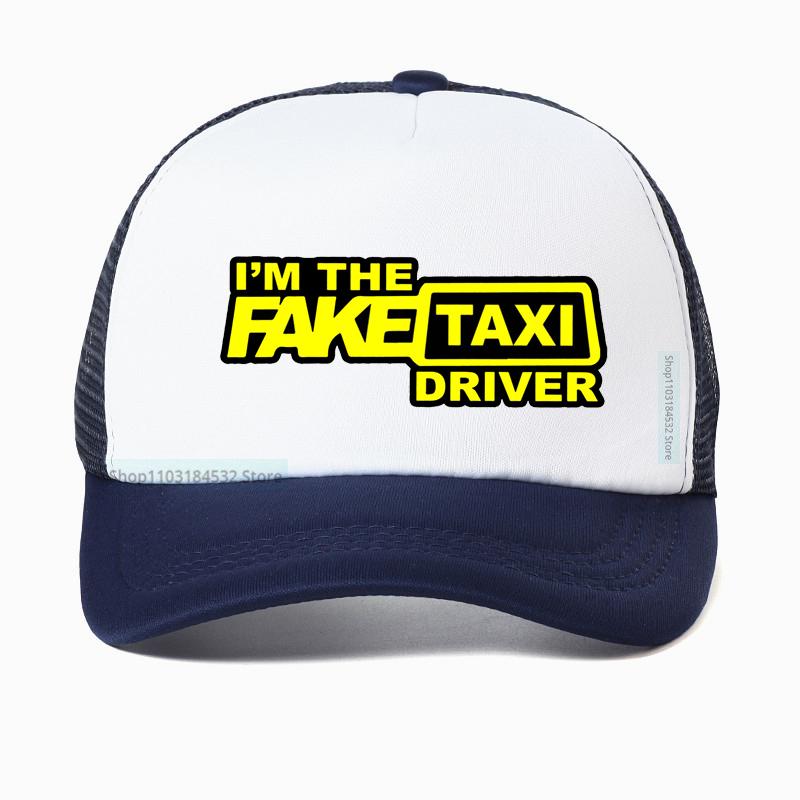 Fake Taxi Black Print Snapback Hat High Quality Mesh Breathable Summer Men Baseball Cap