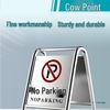 Stainless Steel No Parking, Caution Slippery, A-Frame Folding Sign