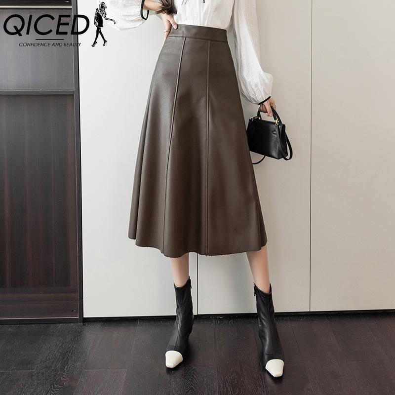 

QICED Женская Модная Повседневная Летняя Весенняя Юбка XL кофейный