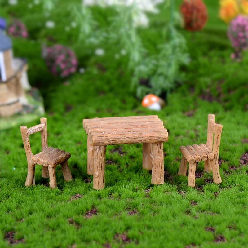 1 sada mini stolů, židlí, nábytku, figurek, řemesel, krajiny, rostlin, miniatur, dekorací, víl, pryskyřičných zahradních ozdob, figurek