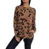 2024 Autumn/Winter Casual Leopard Print Women's Long Sleeve Crew Neck Top