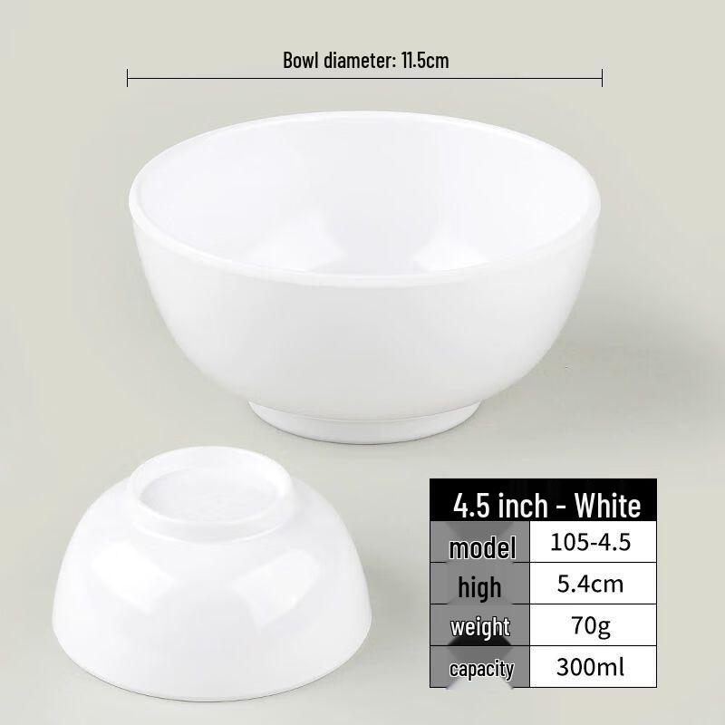 Меламиновые ресторанные миски для риса и супа (Набор из 10) 4.5 inches