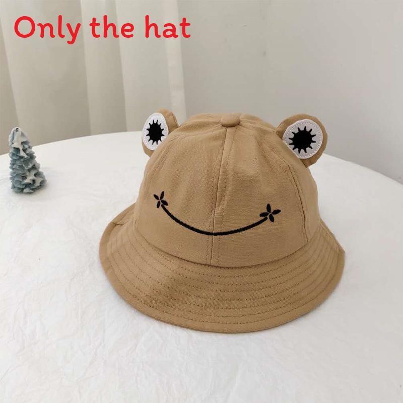 Sweet And Cute Frog Face Embroidered Fisherman Hat For Women Style Sun Protection Breathable Spring Summer Cap