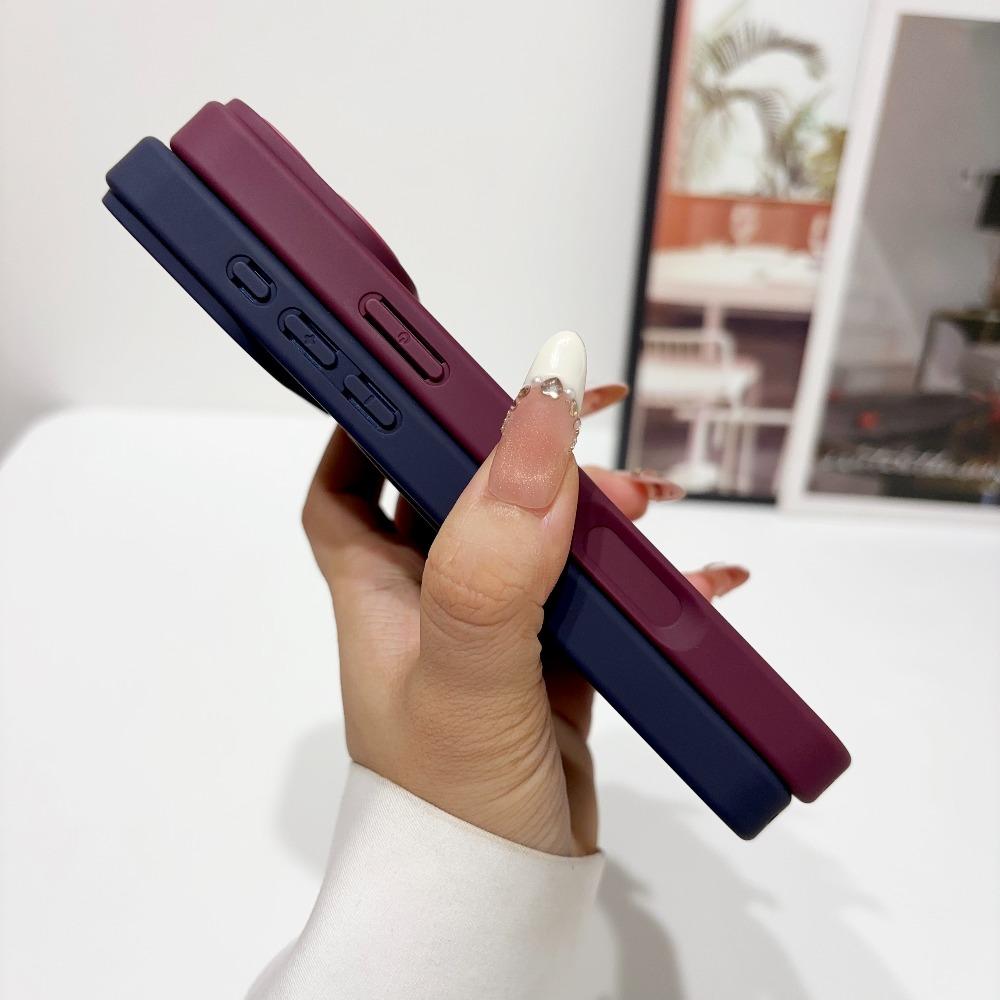 Luxury Kickstand Matte Magnetic Phone Case For 18 Pro 17 16 15 14 13 12 Pro Max Case With Holder Stand Cover for Magsafe