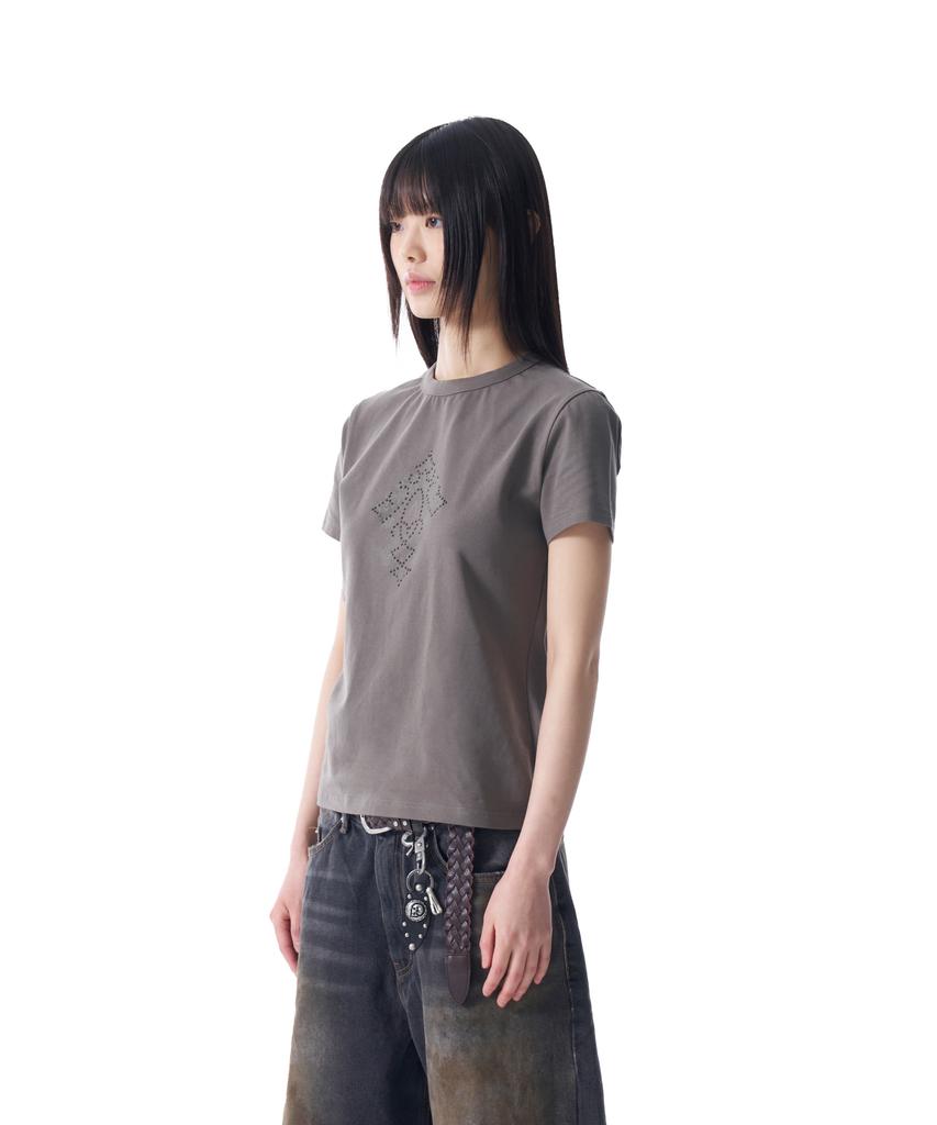 AAKAM Studded Cros2 Half Top (Khaki)