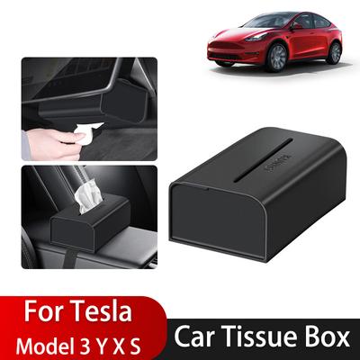 Car Tissue Box Storage Bag For Tesla Model 3 Y X S Hidden Behind Screen Napkin Paper Holder Hidden Silicone Tissue Holder Box