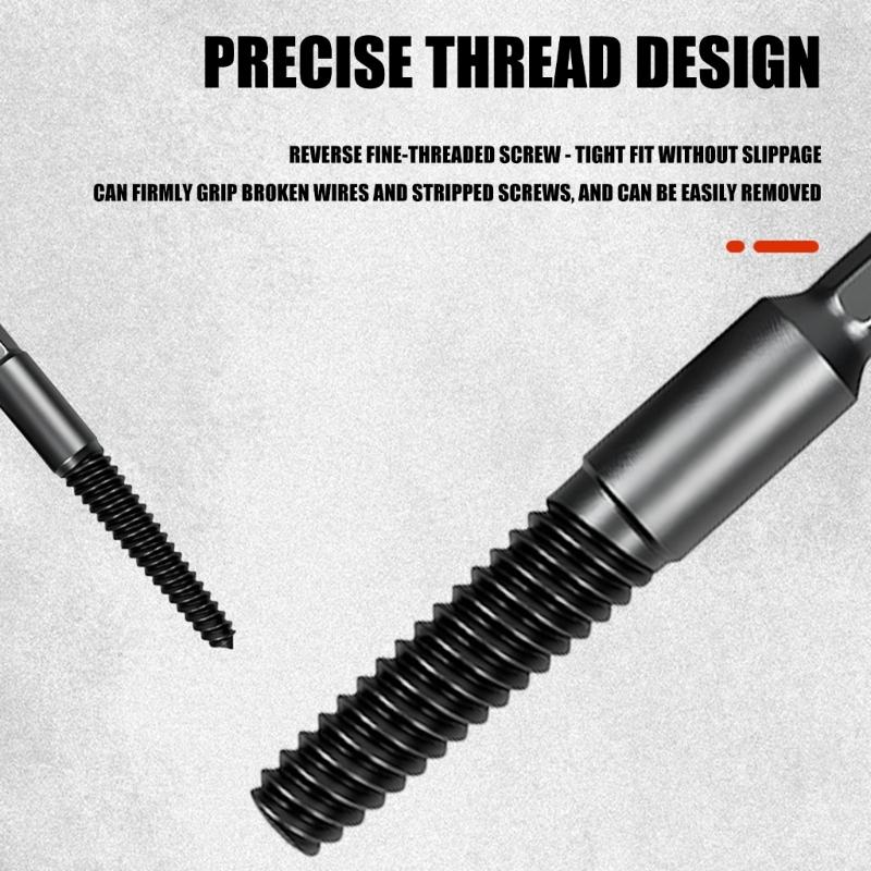 5Pcs High Strength Broken Bolt Extractors Set With Reverse Thread Design Screw Removers For Stuck Rusty Screws Removal