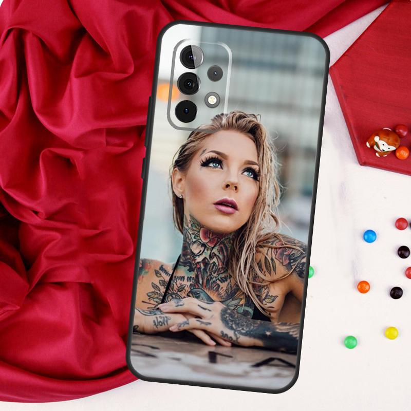 Sexy Sleeve Tattoo Girl For Samsung Galaxy A26 A05 A06 A16 A54 A34 A14 A22 A32 A52 A55 A35 A15 A53 A13 A56 A36 Case