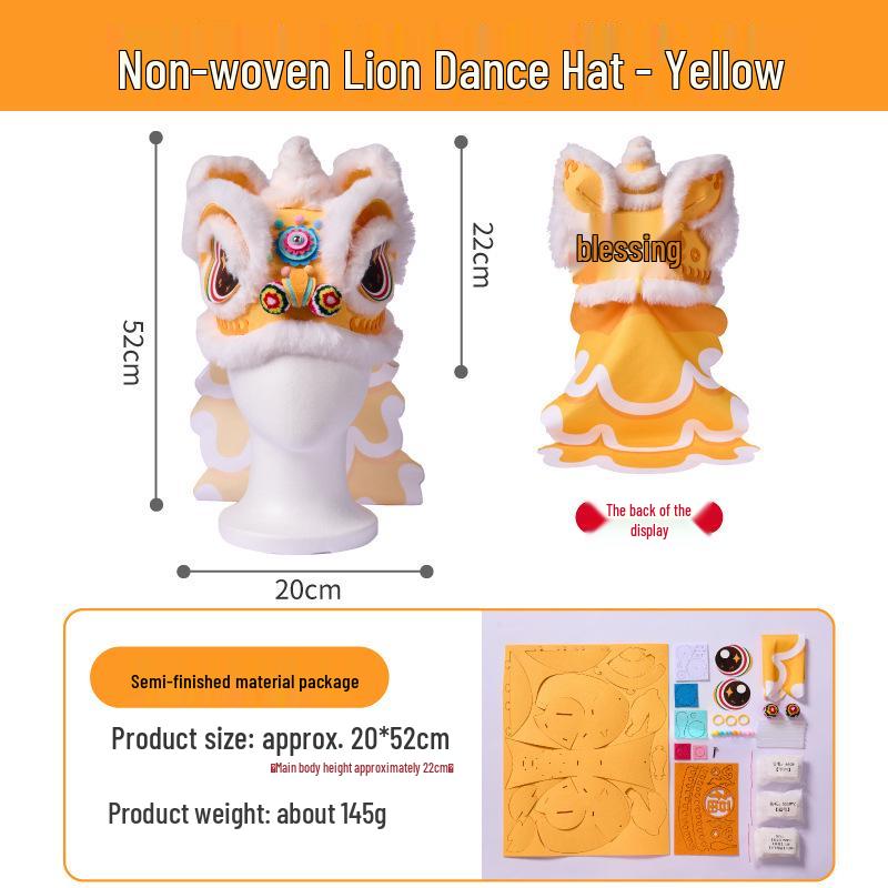 Набор для творчества «Пробуждающийся Лев» - DIY Несшитая Шапка-Голова Дракона для Детей - Фестивальная