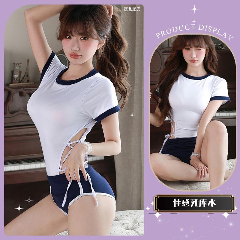 

Молодежный кампус Студенческие детали Спортивная гимнастика Раздельный костюм Сексуальный Чистый ветер Сладкий Купальник Матросский костюм one size