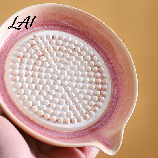 Mess-free Garlic Grater 5Pcs/Set Ceramic Plate with Pour Spout Ginger Cheese Manual Grinder Handheld Crusher Raised Teeth Kitchen Onion Lemon