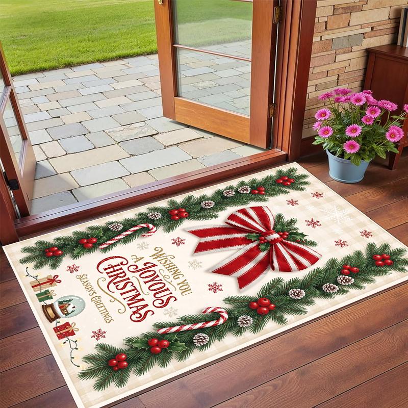 Christmas Printed Square Area Rug Soft Non Slip Floor Carpet For Bedroom Holiday Gift
