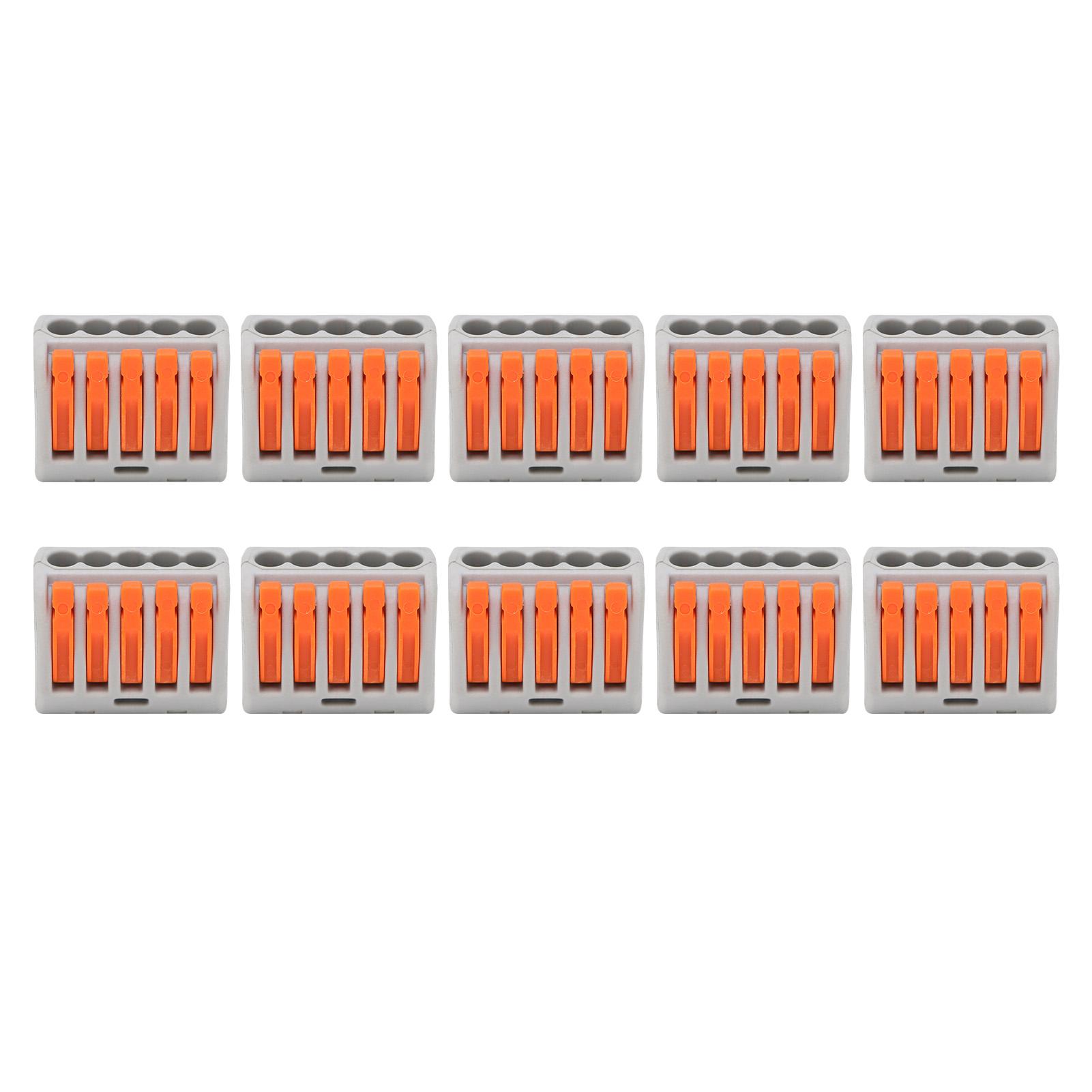 

10Pcs Wire Block Clamp Terminal Quick Conductor Flexible Hard Cable Connector PCT215