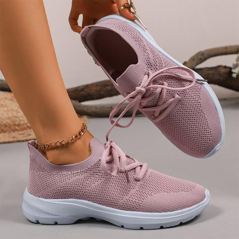 Fashion Plus Size 36-43 Pink Sneakers for Women 2025 Breathable Mesh Vulcanize Shoes Woman Non Slip Lightweight Running Shoes Female