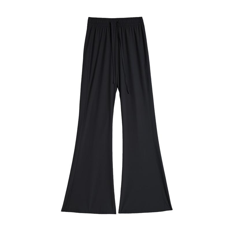 Sweatpants Quick-drying flared sunscreen pants Women's summer thin 2025 new small high-waisted drape casual ice silk micro-pull pants