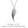 Vintage Angel Wing Pendant Necklace Alloy Feather Guardian Charm Necklaces Blessing Jewelry Gift For Making