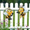 2Pcs Sun Resistant Garden Bee Hanging Plaque 2D Flat Outdoor Bee Art Hanging  Courtyard Outdoor