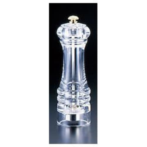 Ikeda Pepper Mill PMA-150, Acrylic Body, Iron Fittings, Brass Knob, Japan, PPPB0