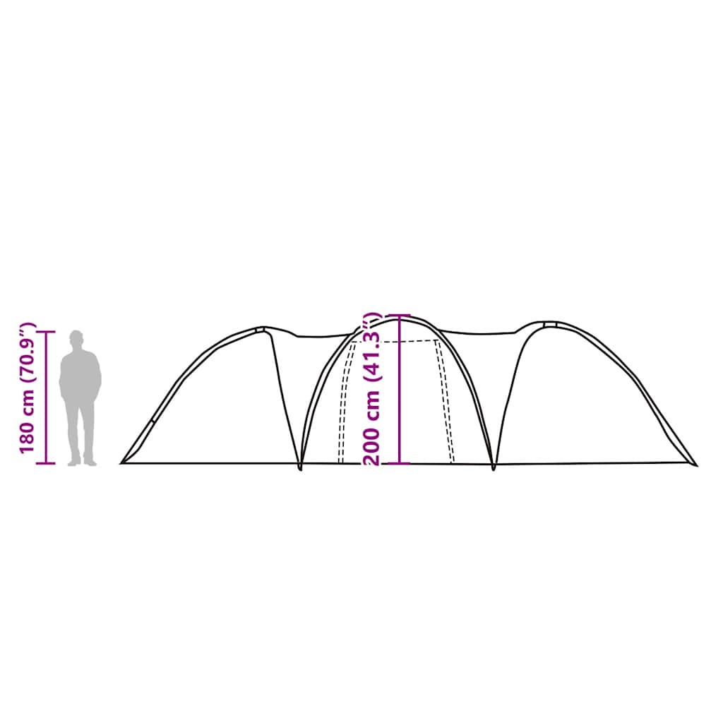 Dome Family Tent for 8 Persons Blue Waterproof