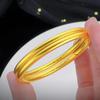 Gold-Plated Seamless Heart Sutra Bangle with Hundred Blessings Design