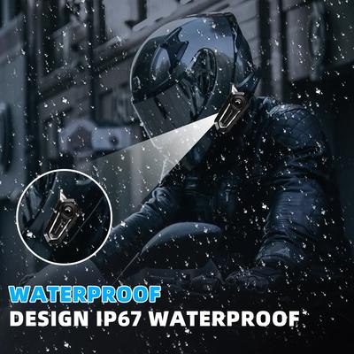 Motor Bluetooth Helm Headset V5.3 Oortelefoon Met zaklamp IPX6 Waterdicht Ondersteuning voor gelijktijdig verbinden van 2 telefoons Oortelefoon