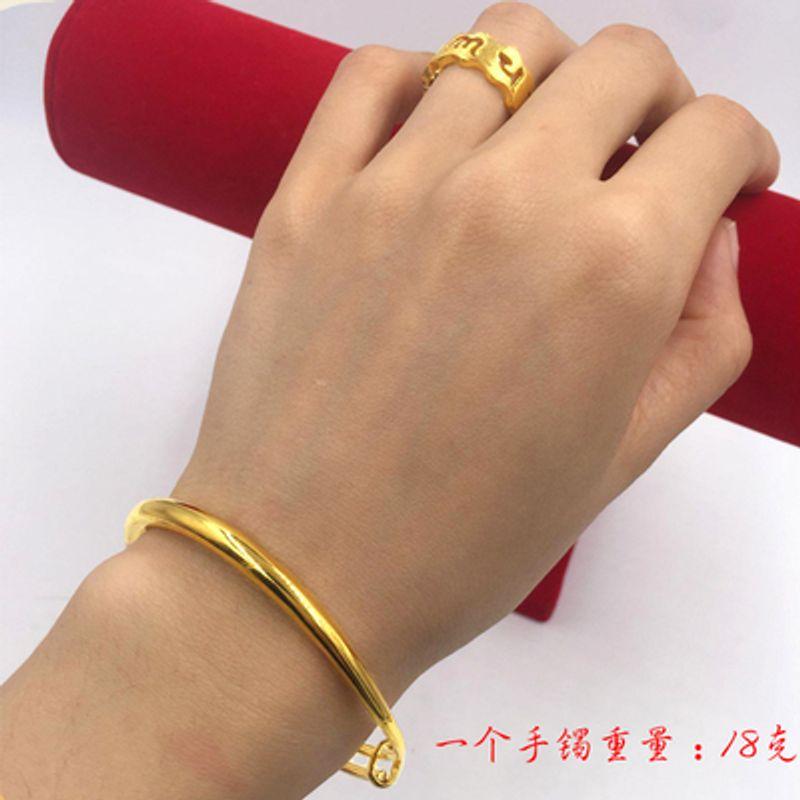 

Wedding Copper Artificial Bride Ornament Women s Gold Bracelet One smooth push-pull Bracelet (In Stock)