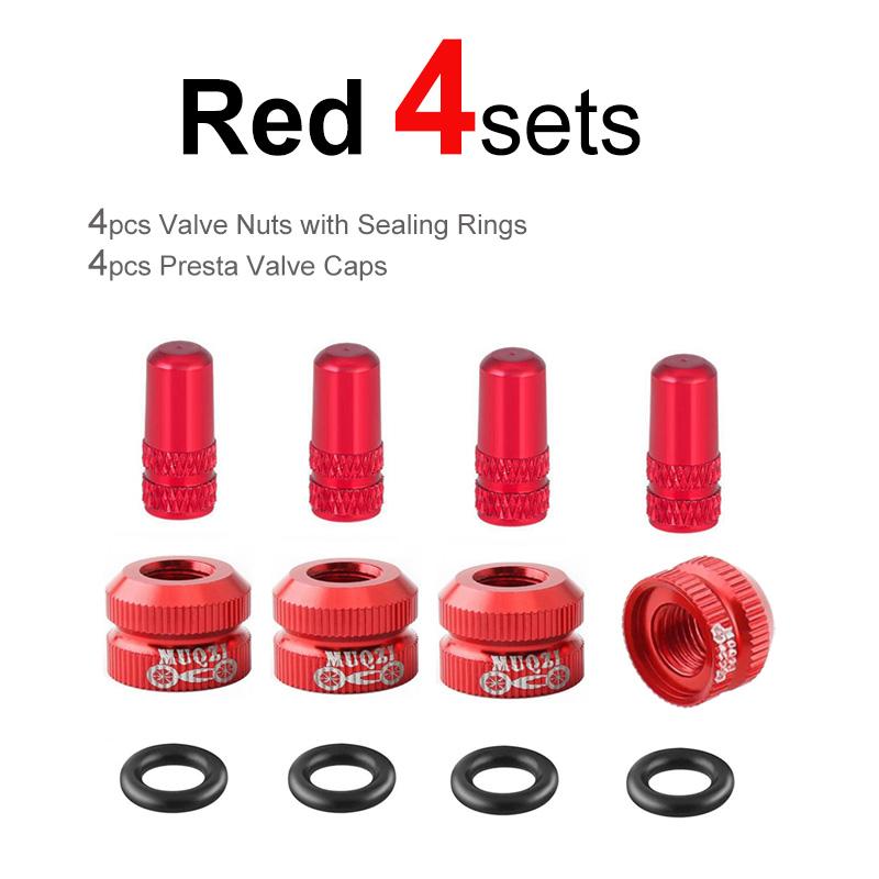 2~8sets Bicycle Tire Valve Nut with Presta Valve Cap Set MTB Road Bike Tubeless Presta Valve Protection Screw and Cover