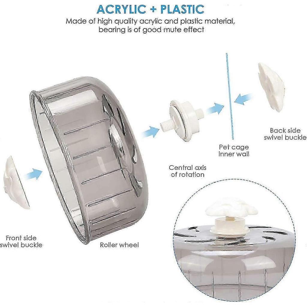 Hamster Running Wheel, Super Quiet Acrylic Plastic For Small Pets