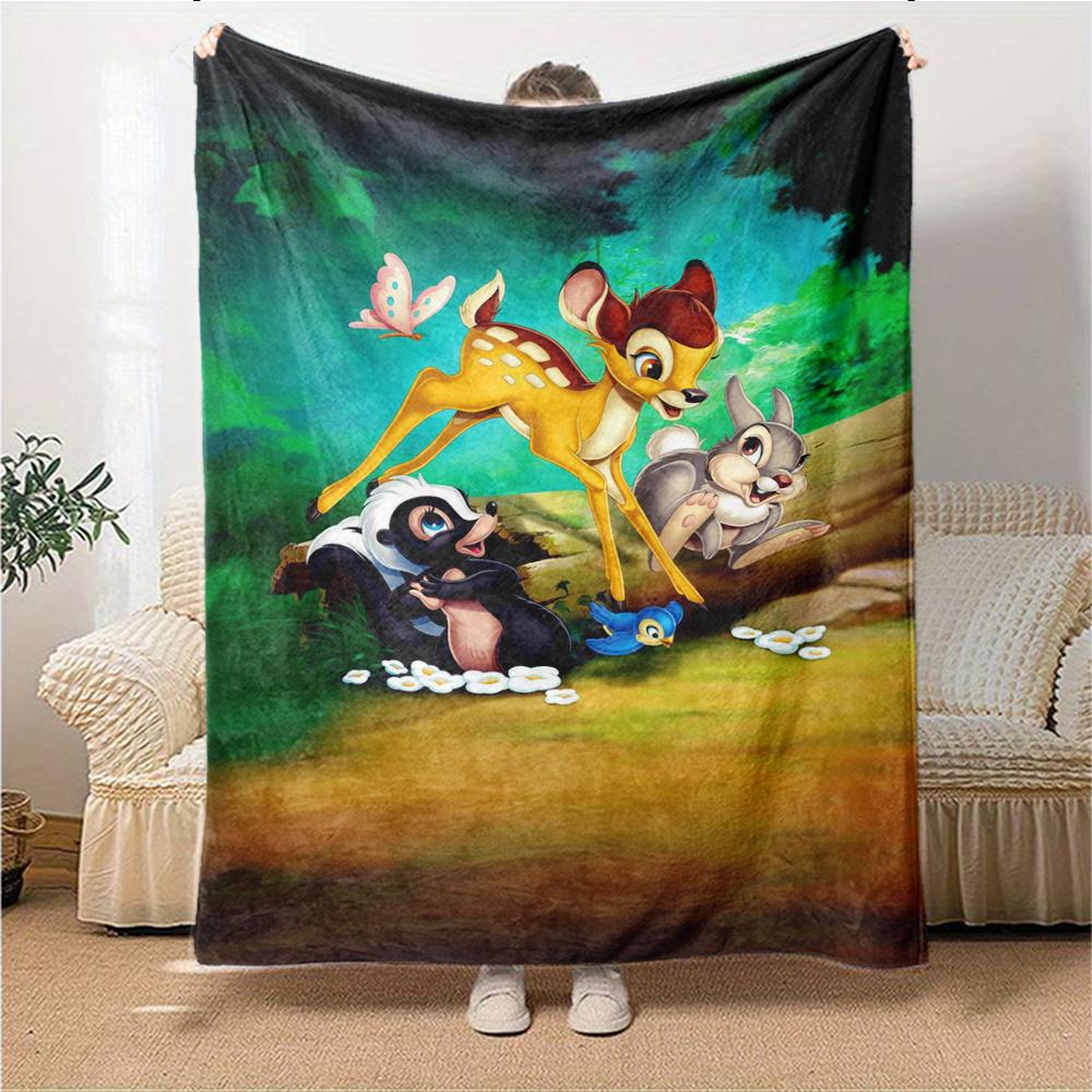 Bambi Friends Adventure Blanket Soft Throw Blanket For Home Bedroom Bed Sofa Travel Office Solid Christmas Blanket