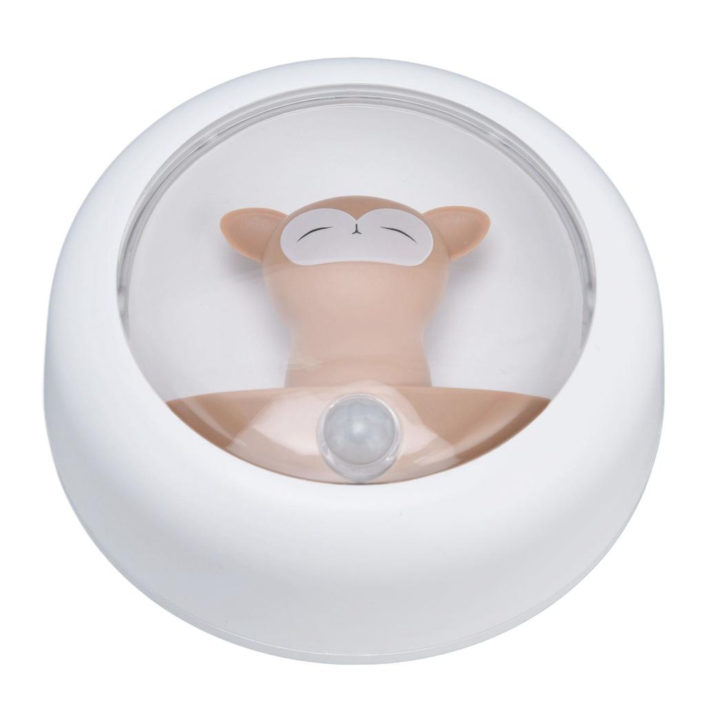 Motion Sensor Night Light USB Charging Lovely Cartoon Smart Induction Lamp for Bedroom WardrobeMonkey