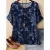 Amazon Sommer Neu 3D Blume Schmetterling Druck Kurzarm Rundhals T-Shirt Damen