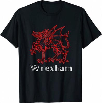Wrexham Wales Retro Vintage Roter Drache Flagge Wales Unisex T-Shirt