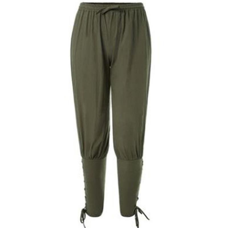 Herren Neue Sommer Freizeit Lange Hose mit Knöchelbändern - Mittelalterlicher Piratenstil
