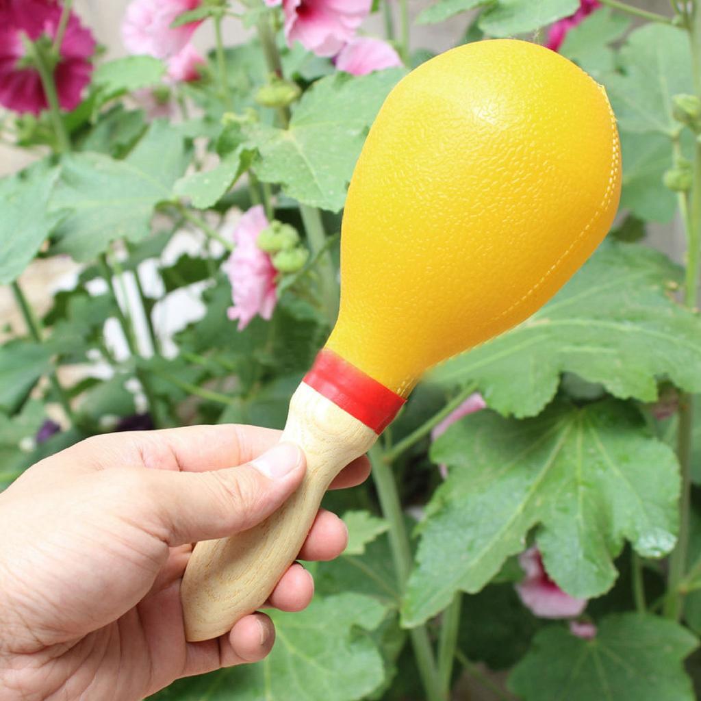 Maracas Kids Rumba Shaker Party Favor Toy PVC Hand Percussion Musical Instrument L Yellow