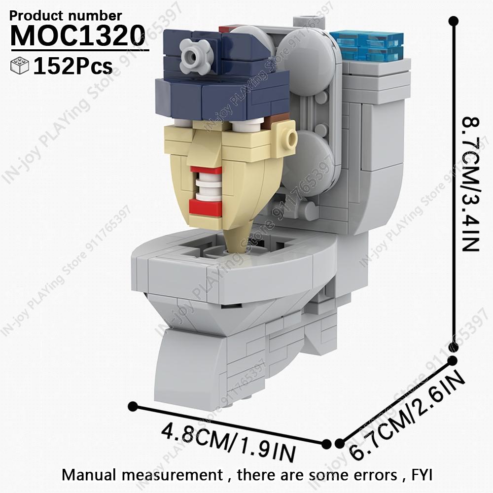 MOOXI Set di Figure Skibidi Toilet Man TvMan Cameraman Speakerman Blocchi da Costruzione Modello MOC Mattoncini Giocattoli per Adulti Bambini Regalo di Compleanno