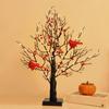 Wire Bulb Decorations Battery Operated Led Vintage Glowing Tree With Cardinals Festive Holiday Party For Halloween For Holidays