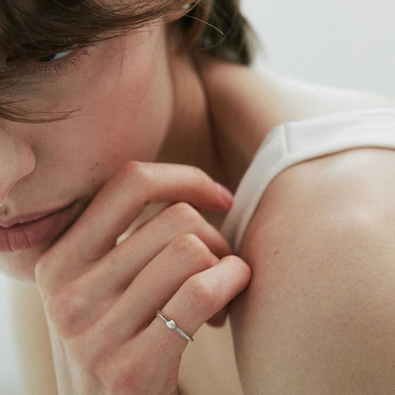 green [925 silver] Five.silver.230 / baby bille ring