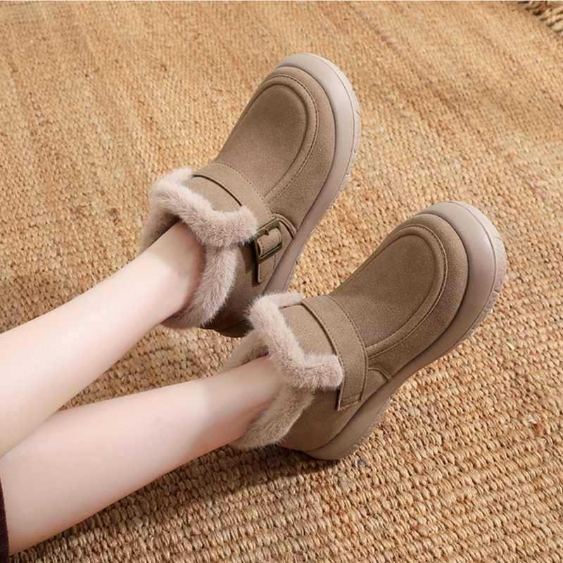 Women's Winter Cotton Snow Boots - Fashionable, Plush-Lined, Non-Slip, Warm, Thick Sole