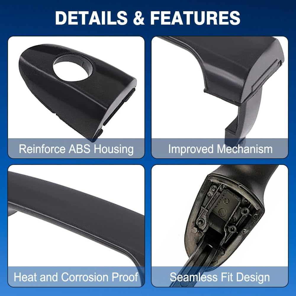 Exterior Door Handle Front Outer Passenger Side, 82660-2F000, Compatible with Kia Spectra 2004-2009 Compatible with Kia Spectra5 2005-2009 Compatible